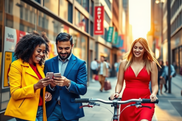 A person checking an offer on their smartphone, looking surprised and delighted.