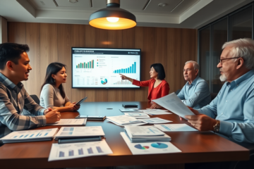 A person analyzing documents to evaluate a credit company’s credibility.