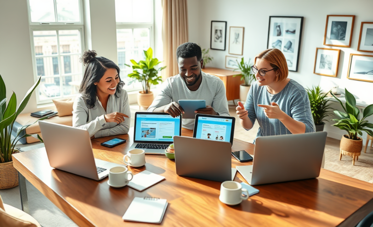 A person comparing offers from different online platforms using a laptop.