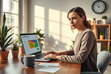 A person using a credit score simulator to explore financial scenarios.