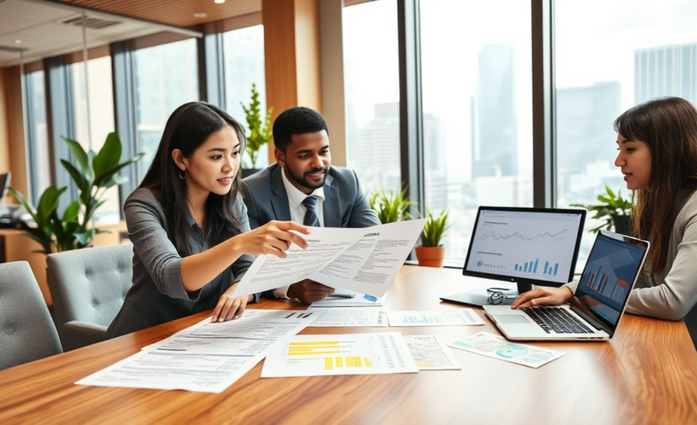 A professional reviewing terms and conditions of a contract.