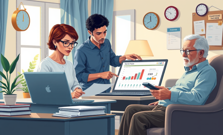 Illustration of a financial planner and budget sheet for smart payment planning.