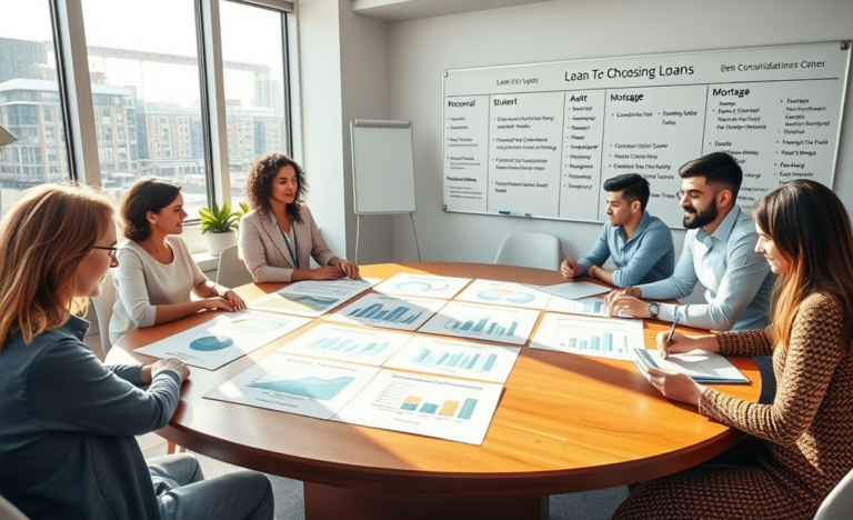 A visual guide to different types of loans available for personal and financial needs.