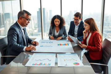 A person evaluating credit offers with documents and a calculator.